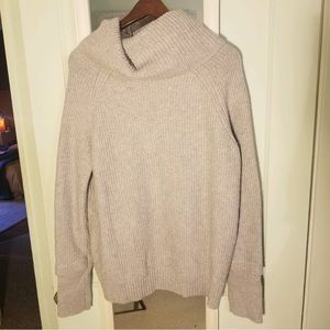 NWT, Market and Spruce, Cowl Neck Sweater, Size L, Light grey